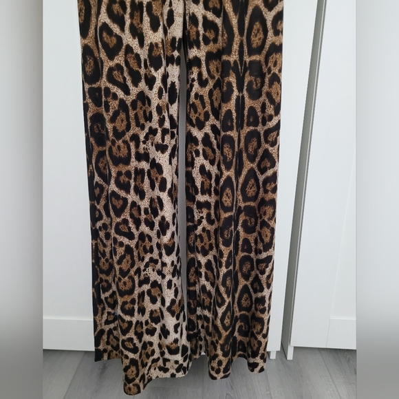 NWOT Rare Unique Vintage Sleeveless Knit Leopard Print Montgomery Jumpsuit - Picture 9 of 14